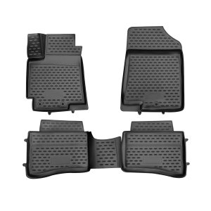 Kia Rio Floor Mats - Omac - Rubber TPE - Black - 2012-2017 Kia Rio Floor Mats - Omac - Rubber TPE - Black - 2012-2017